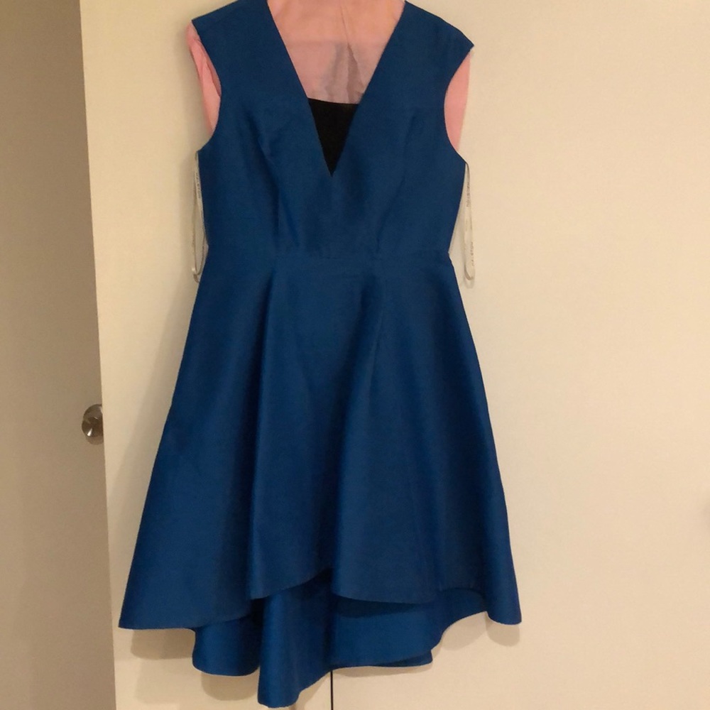 Halston size 6 high low blue dress